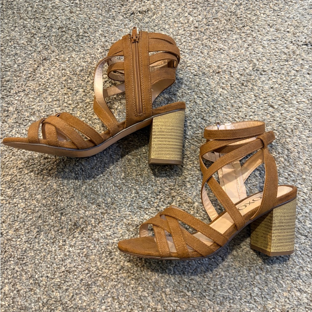Brown Strappy Heeled Sandals